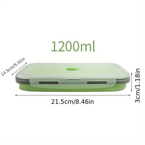 Collapsible Silicone Food Storage Containers – Stackable, Space-Saving, Microwaveable Lunch Boxes, 1/4PCS Set