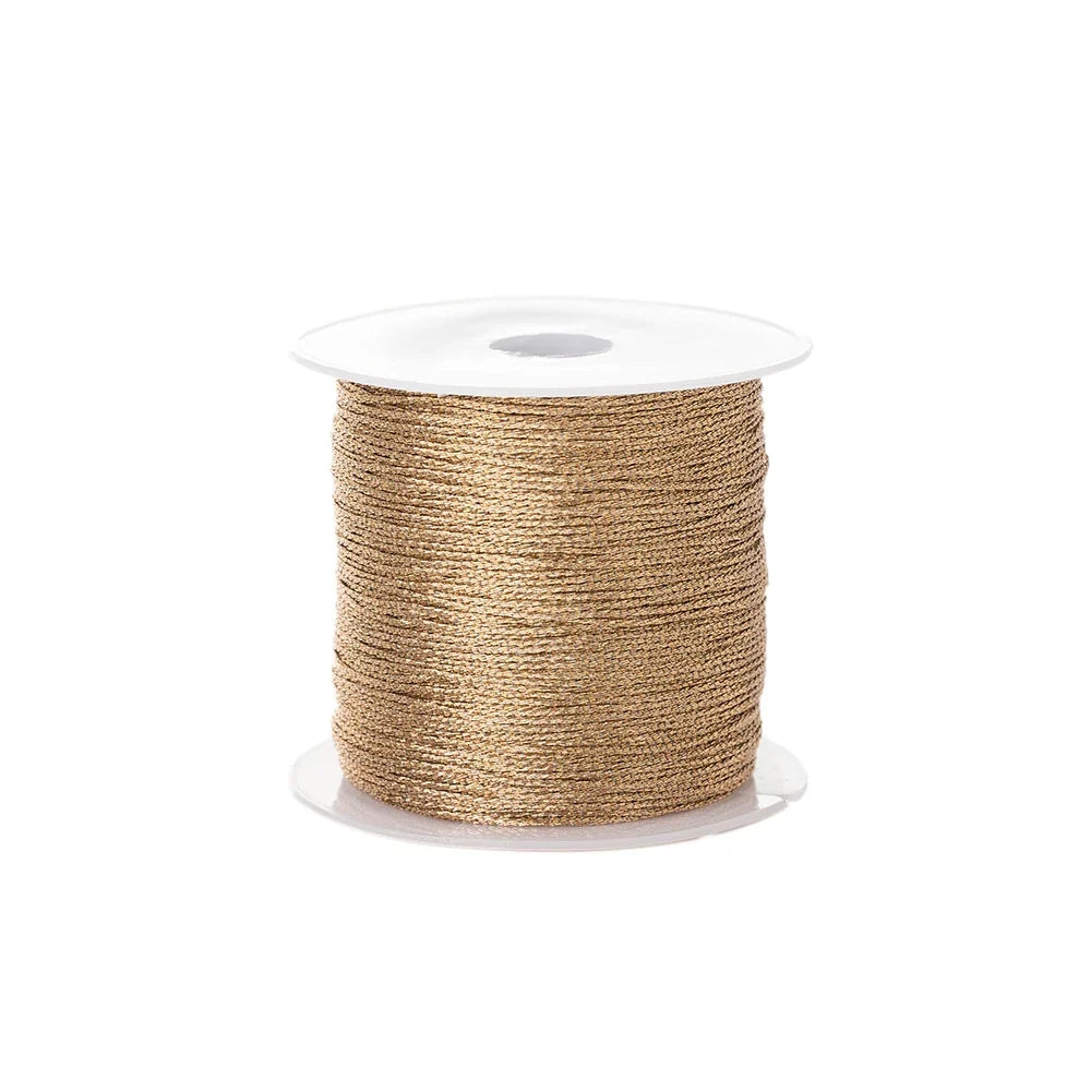 Metallic Beading Thread Cord – Rose Gold & Silver for DIY Jewelry