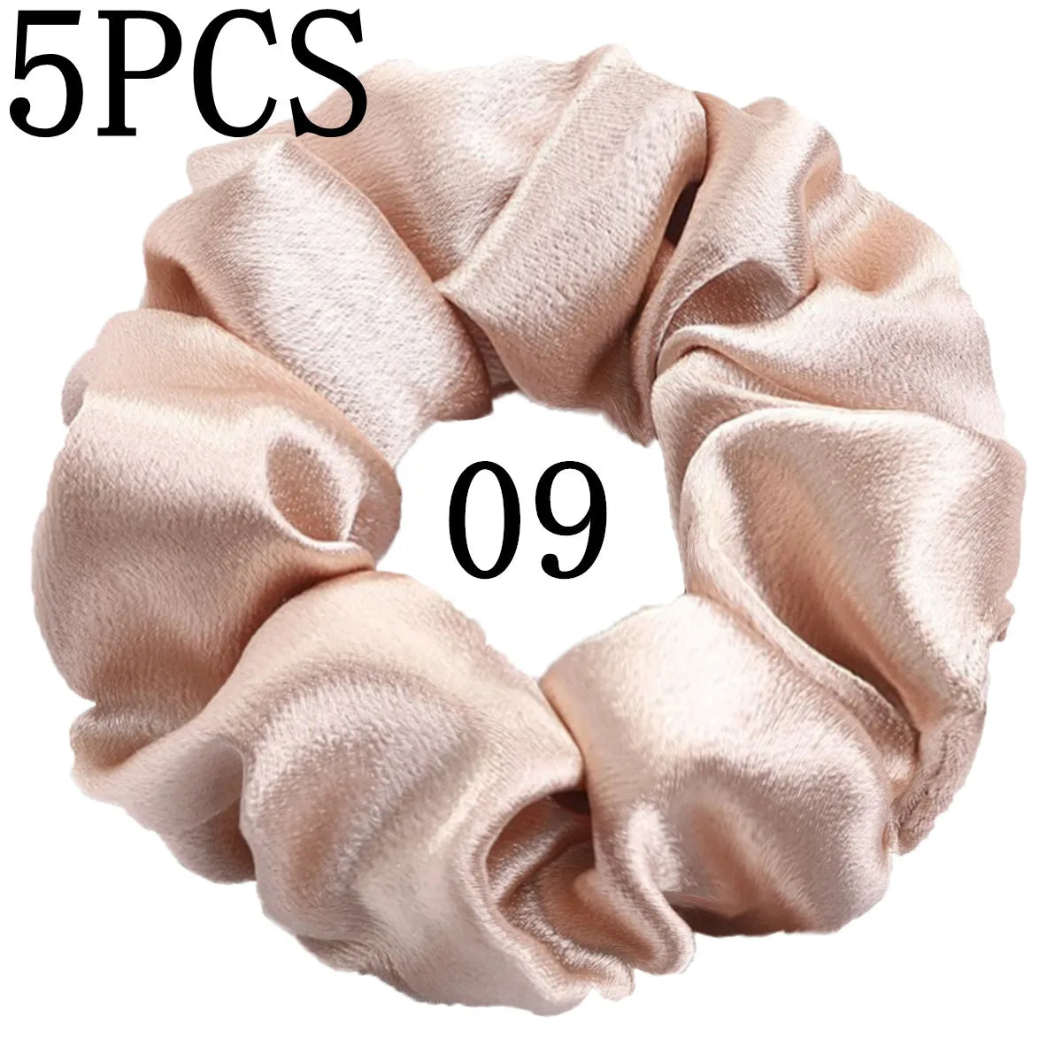 10/5 Pcs Satin Hair Scrunchies Set for Women & Girls – Soft Silk Elastic Hair Bands | Elegant Solid Color Ponytail Holders & Headwear Accessories