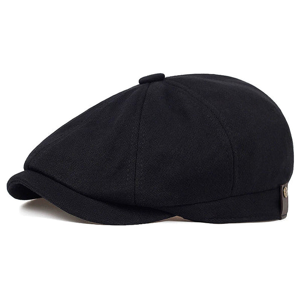 Retro Men’s Newsboy Cap – Classic Herringbone Octagonal Hat, British Style Flat Cap for Autumn & Winter, Vintage Painter Beret