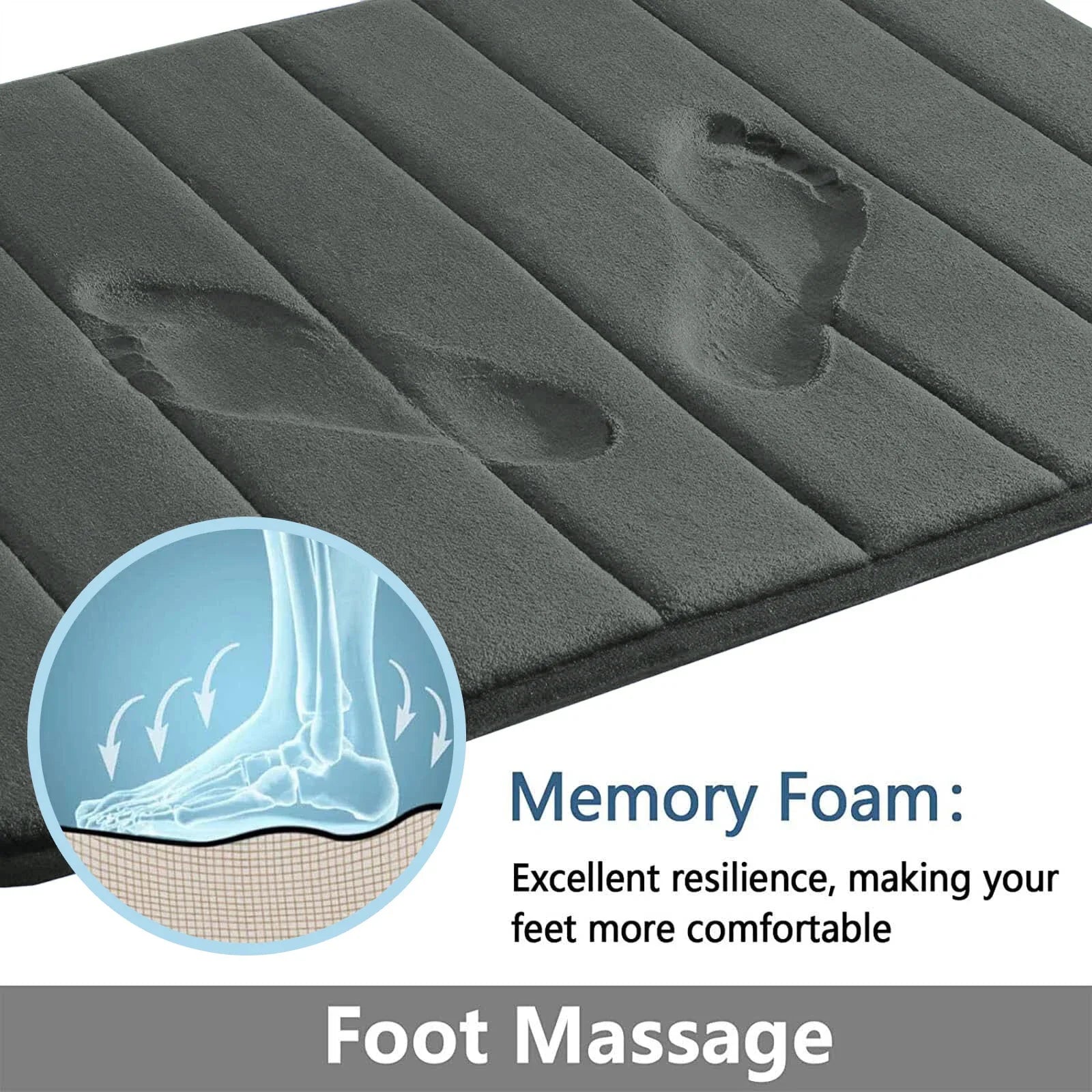 Super Absorbent Memory Foam Bath Mat – Non-Slip Bathroom Rug
