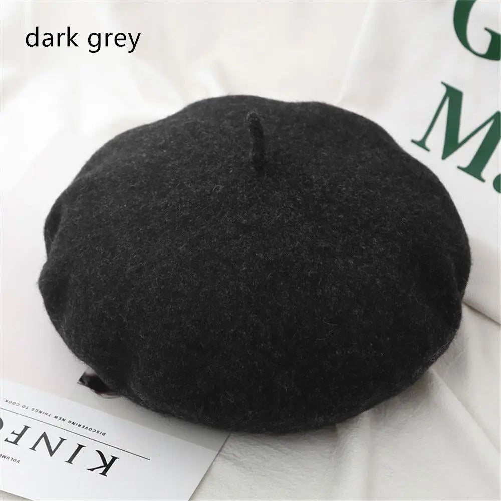 Autumn Winter Felt Beret Hats Women Fashion French Painter Hat Girls Trendy Solid Color Berets Ladies Multicolored Flat Cap