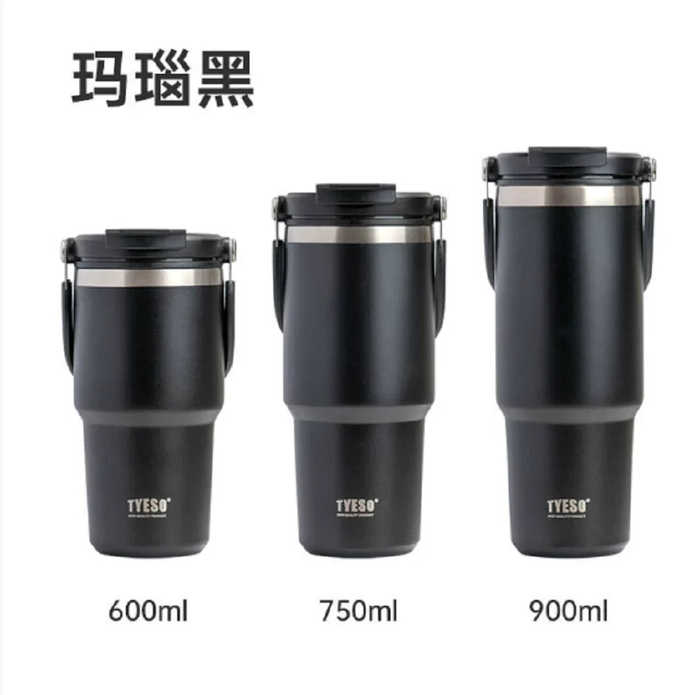 Taishuo Ice King Cup Handheld Double Drink Large Capacity 304 Stainless Steel Insulated Cup with Straw Car Cooling Cup