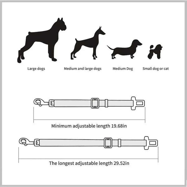 Pet Car Seat Belt Harness – Adjustable Safety Clip for Dogs & Cats