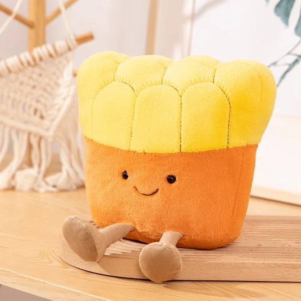 Cute Cartoon Egg & Toast Plush Toy – Breakfast Expression Stuffed Doll Pillow | Soft Baby Comfort Toy & Christmas Gift
