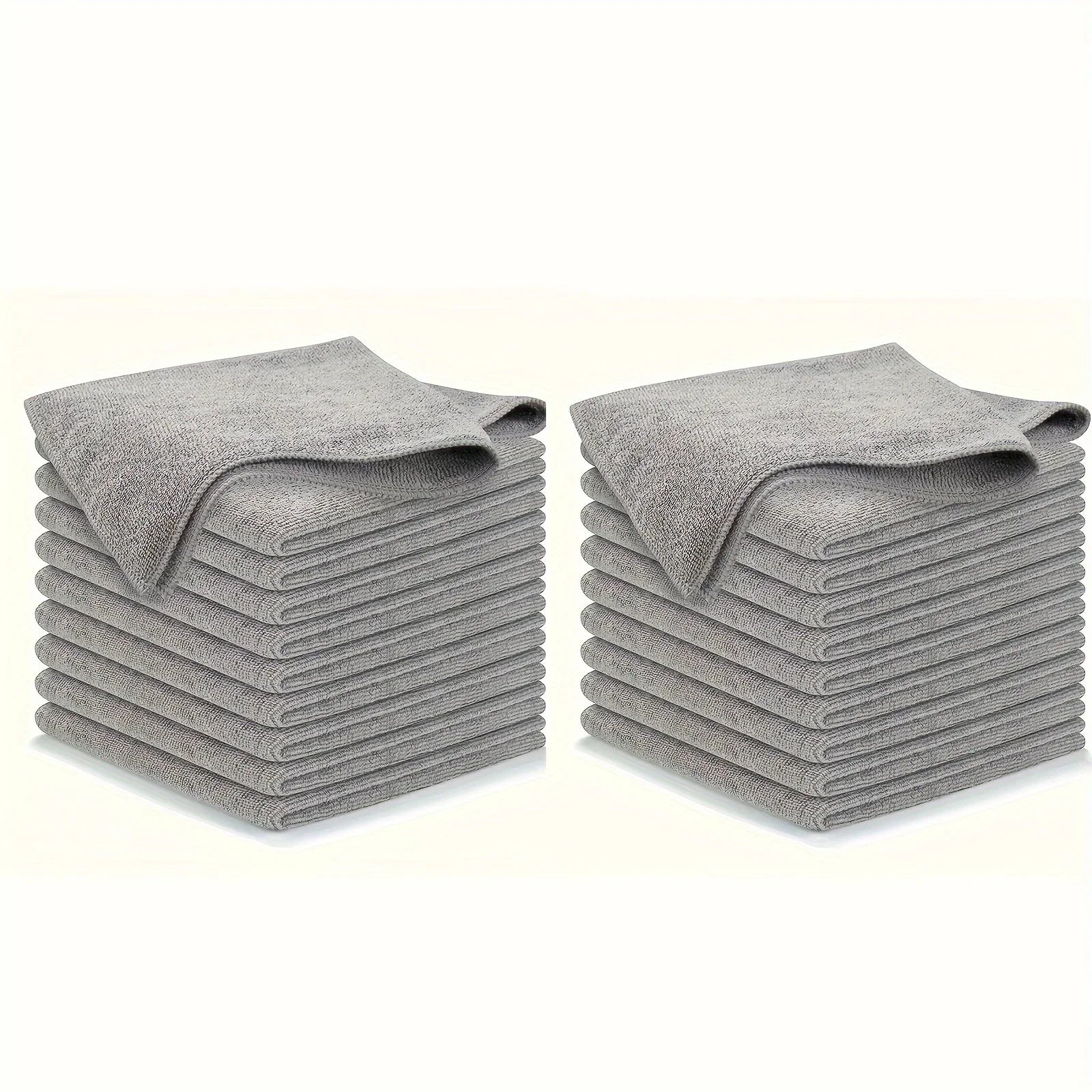 5/10/20PCS Kitchen Towels – Ultra-Fine Fiber Cleaning Cloth Set, Absorbent, Soft, and Stain-Removing Light Gray Towels