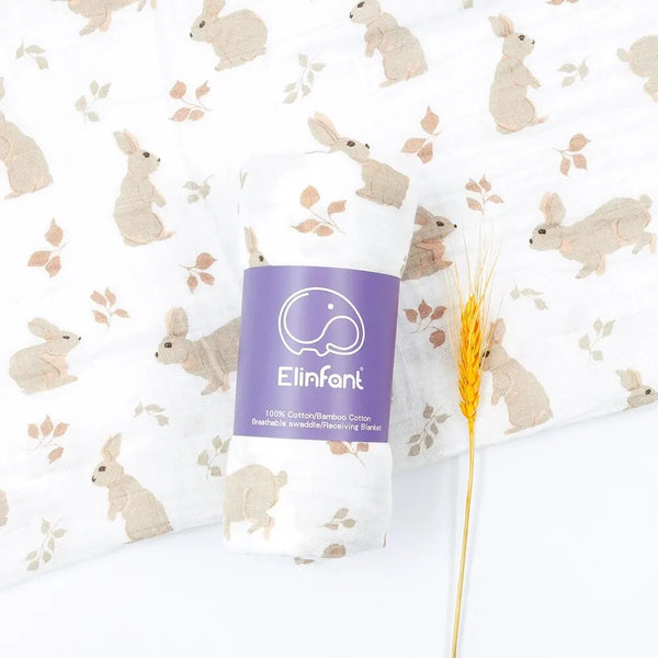 100% Cotton 120*110cm 2 Layers Newborn Baby Bath Towel Wrap Muslin Swaddle Blankets