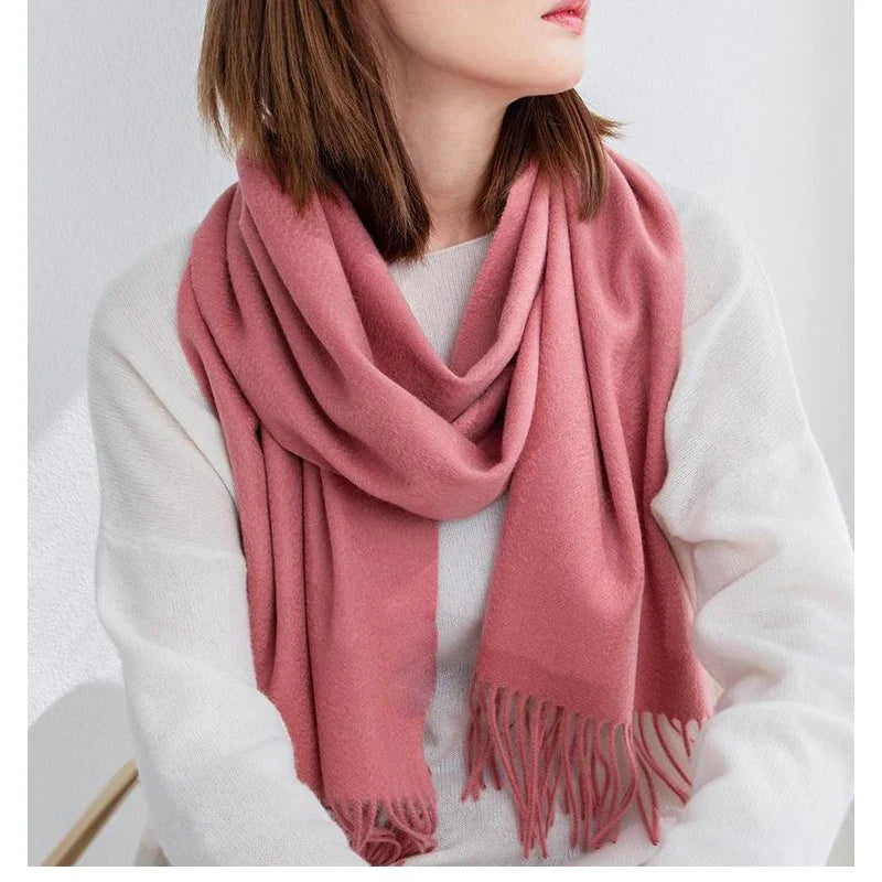 Solidlove 100% Wool Winter Scarf for Women – Luxury Cashmere-Feel Shawl, Poncho & Wrap | Warm Fashion Scarf for Ladies