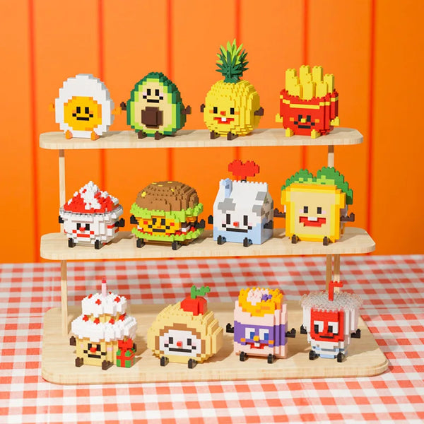 Fun Micro Particle Building Blocks Happy Eat and Play Series Vibrant Avocado Pineapple Children's Educational Assembling Toys