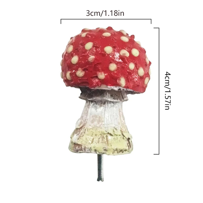 Mini Glow In The Dark Mini Mushroom Ornament Resin Crafts Fairy Garden Miniatures Terrarium Figurines Decor DIY Dollhouse