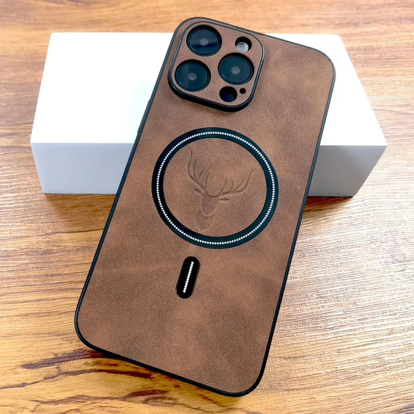 Luxury PU Leather Case For iPhone 16 & 17 (Deer)