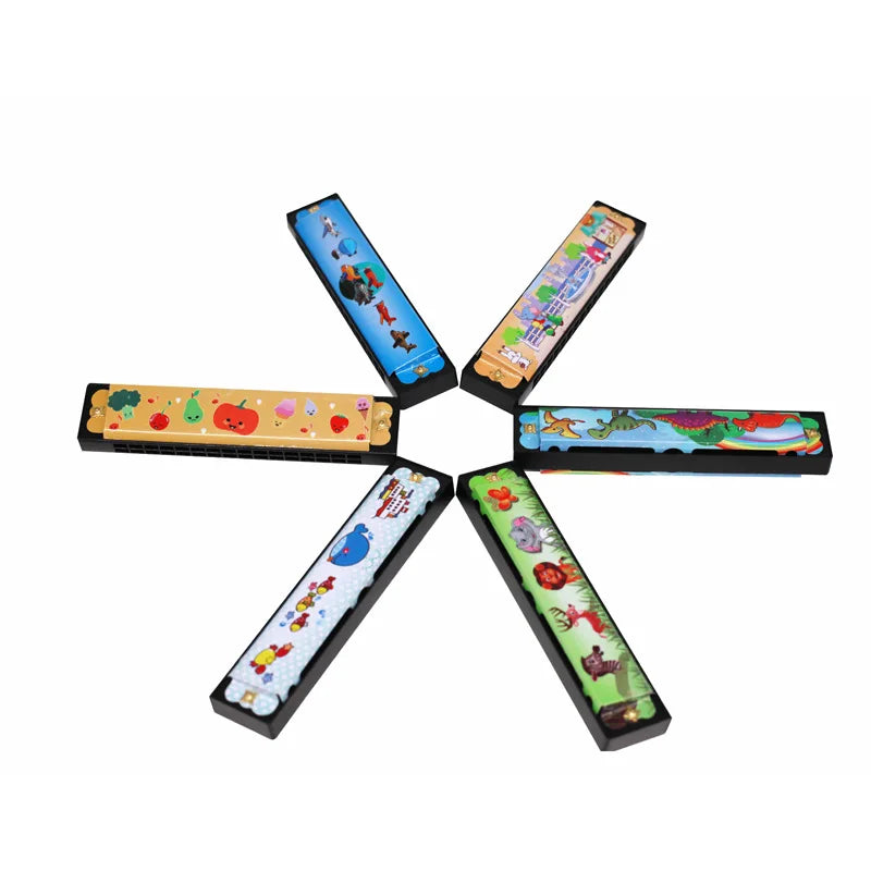 1pc/2/4pcs Children Wooden Harmonica Musical Instrument Toys Music Teaching Aids Puzzle Early Education Kindergarten Beginners