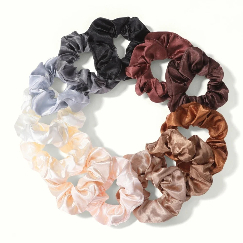 Satin Scrunchies Set for Women & Girls – 25/10/6 Pcs Elastic Hair Bands | Soft Silk Ponytail Holders & Fashion Hair Accessories