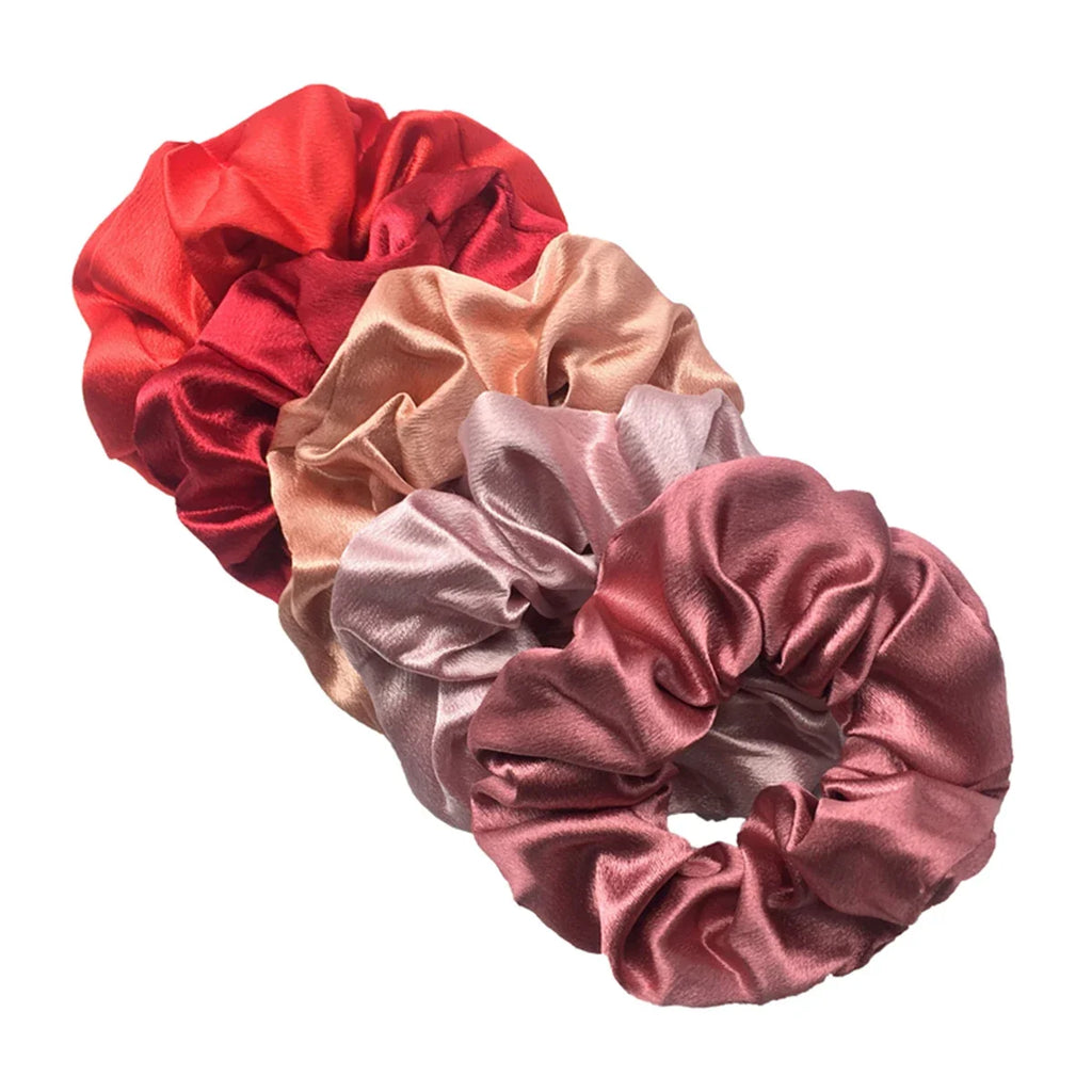 10/5 Pcs Satin Hair Scrunchies Set for Women & Girls – Soft Silk Elastic Hair Bands | Elegant Solid Color Ponytail Holders & Headwear Accessories