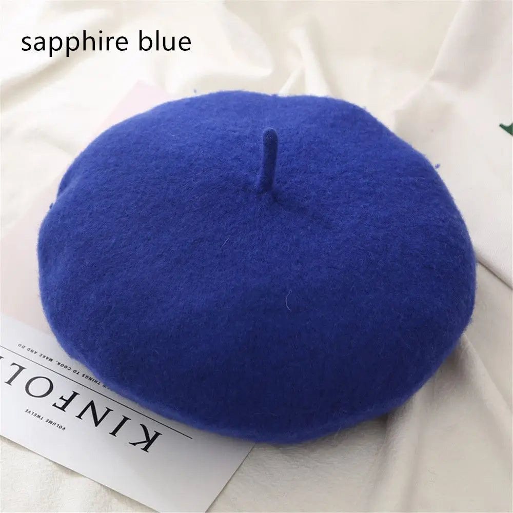 Autumn Winter Felt Beret Hats Women Fashion French Painter Hat Girls Trendy Solid Color Berets Ladies Multicolored Flat Cap