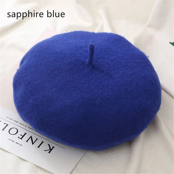 Autumn Winter Felt Beret Hats Women Fashion French Painter Hat Girls Trendy Solid Color Berets Ladies Multicolored Flat Cap