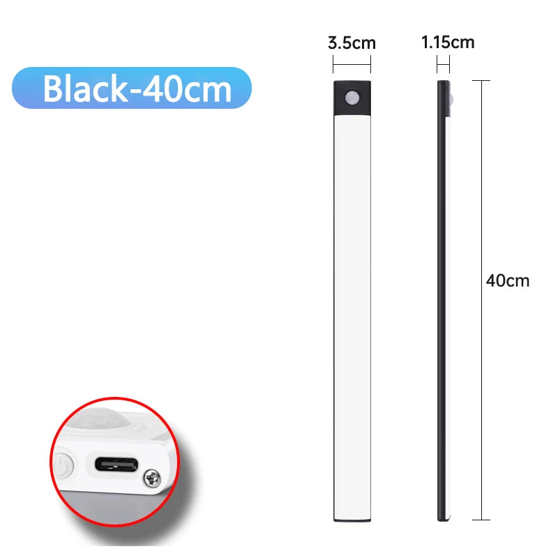 LED Bar Light Motion Sensor USB Rechargeable Led Cabinet Lights for Kitchen Wardrobe Cabinet Lighting 30cm/40cm/50cm Night Light