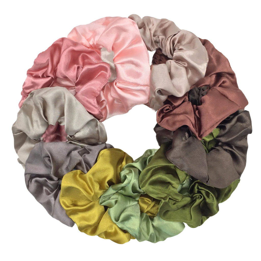 Satin Scrunchies Set for Women & Girls – 25/10/6 Pcs Elastic Hair Bands | Soft Silk Ponytail Holders & Fashion Hair Accessories