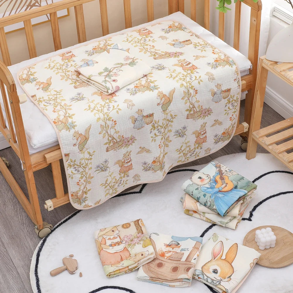 Newborn baby bath towel pure cotton gauze bath towel Class A soft children's blanket absorbent newborn baby blanket