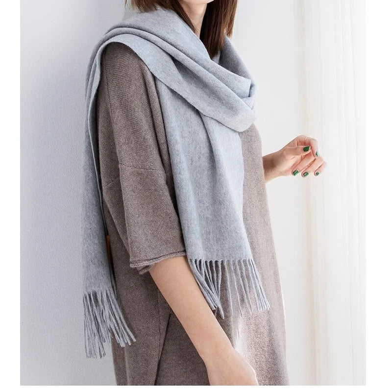 Solidlove 100% Wool Winter Scarf for Women – Luxury Cashmere-Feel Shawl, Poncho & Wrap | Warm Fashion Scarf for Ladies