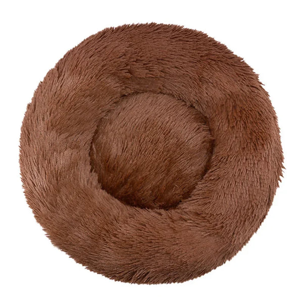 Round Plush Pet Bed for Large & Medium Dogs – Super Soft Cat Bed, Cozy Winter Warm Sleeping House
