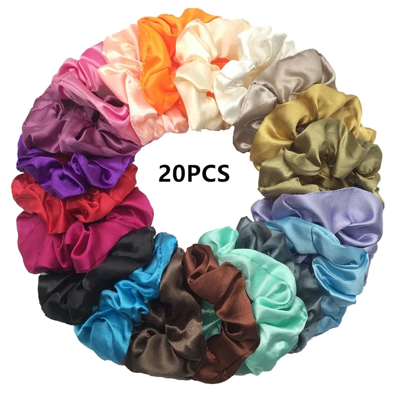 Satin Scrunchies Set for Women & Girls – 25/10/6 Pcs Elastic Hair Bands | Soft Silk Ponytail Holders & Fashion Hair Accessories