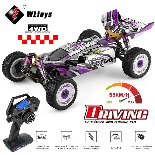 WLtoys 124016 V8 124019 Pro 1:12 4WD RC Racing Car High-Speed Brushless Motor Off-Road Remote Control Drift Climbing Kids Toys