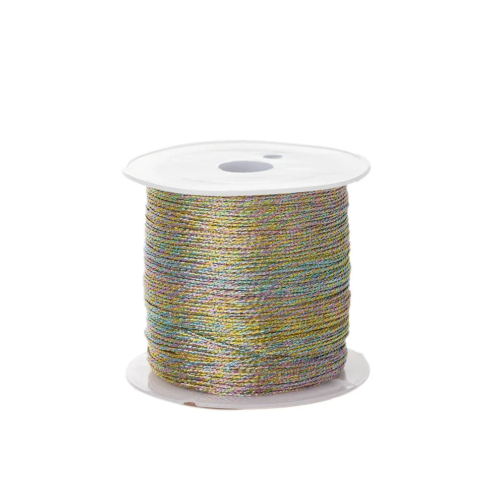 Metallic Beading Thread Cord – Rose Gold & Silver for DIY Jewelry