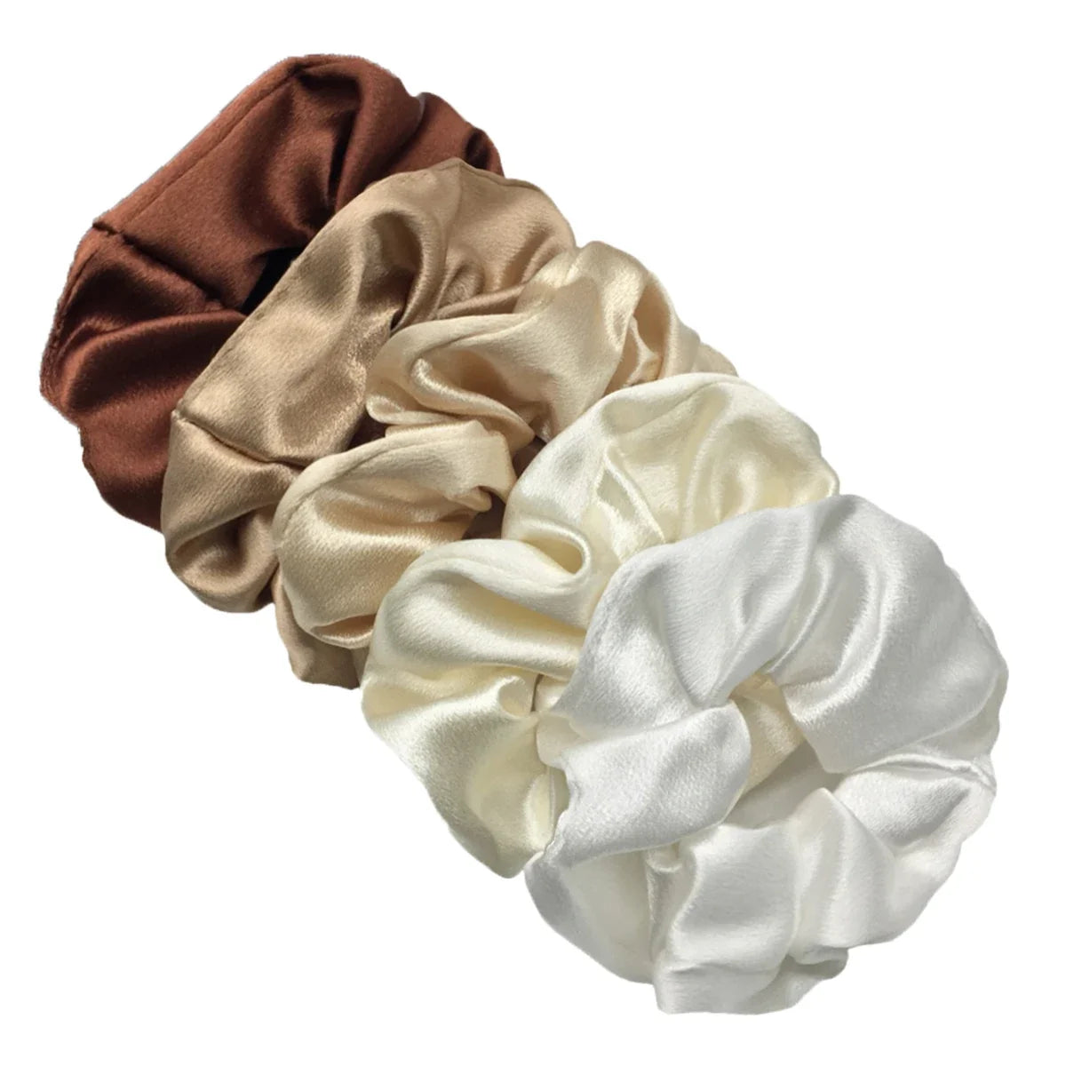 10/5 Pcs Satin Hair Scrunchies Set for Women & Girls – Soft Silk Elastic Hair Bands | Elegant Solid Color Ponytail Holders & Headwear Accessories