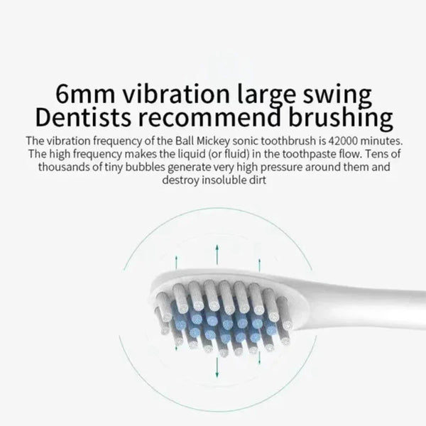 Electric Ultrasonic Toothbrush – 6 Speed Modes Soft Bristle USB Rechargeable Waterproof Tooth Cleaner | Automatic Toothbrush for Adults & Couples