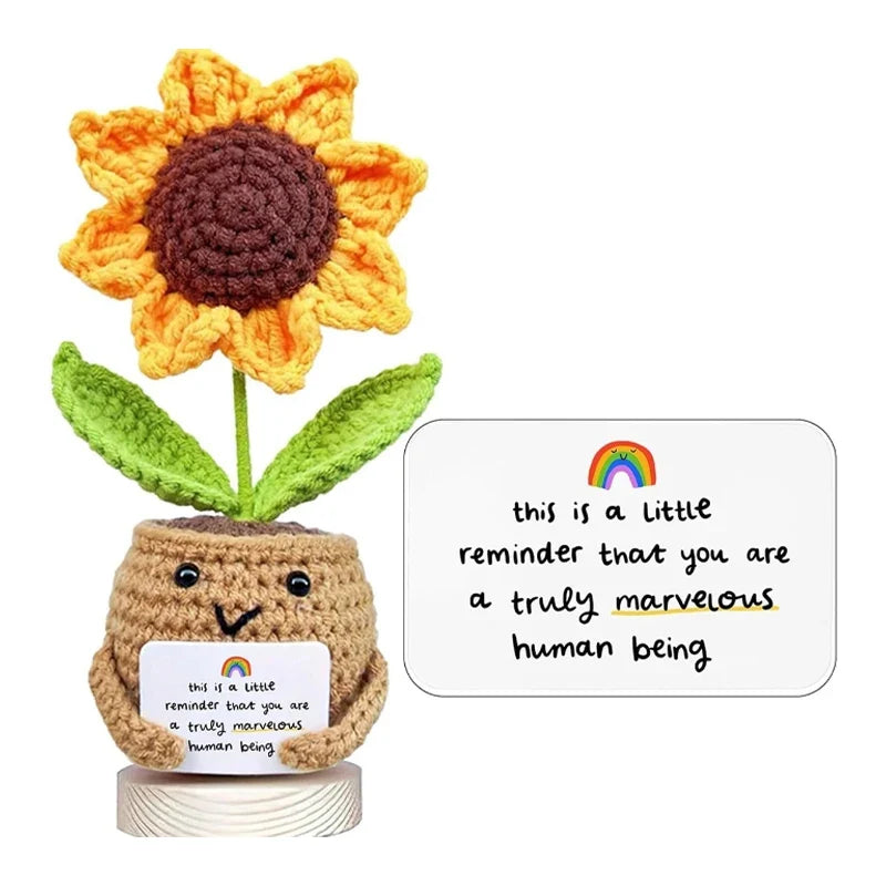 Cute Handmade Crochet Dolls Handmade Knitted Animals Fruit Plant Ornament Positive Energy Crochet Doll for Students Christmas