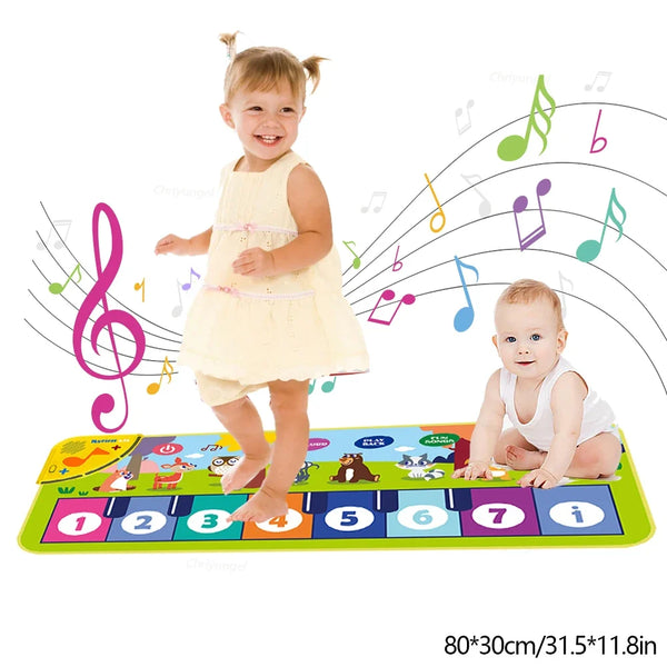 Piano Mat for Kids 80*30cm Toddlers Floor Keyboard Dance Mat Play Musical Carpet Music Instrument Toys Toddlers Girl Boy Gift
