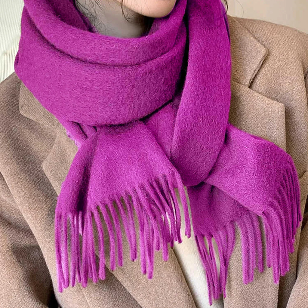 Solidlove 100% Wool Winter Scarf for Women – Luxury Cashmere-Feel Shawl, Poncho & Wrap | Warm Fashion Scarf for Ladies