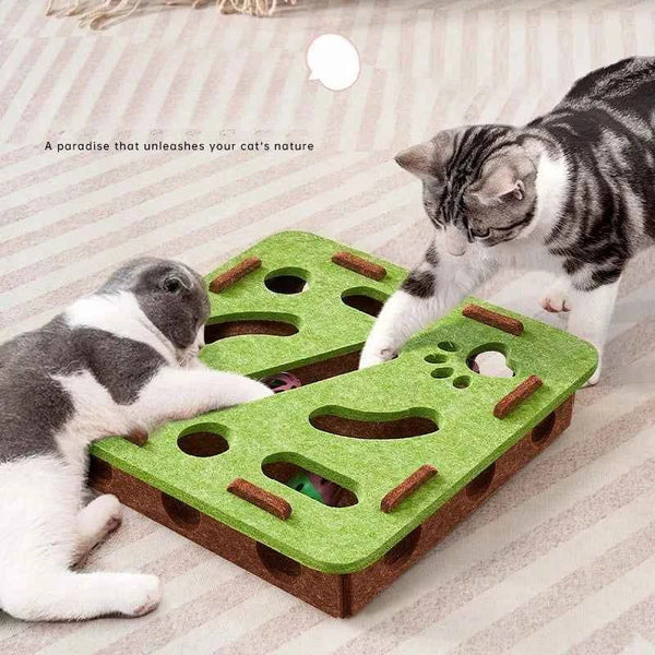 Interactive Cat Puzzle Toy with Sisal Scratching Post