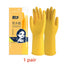 1 Pair Silicone Dishwashing Gloves – Rubber Scrubber Gloves for Household Kitchen Cleaning, Long & Durable