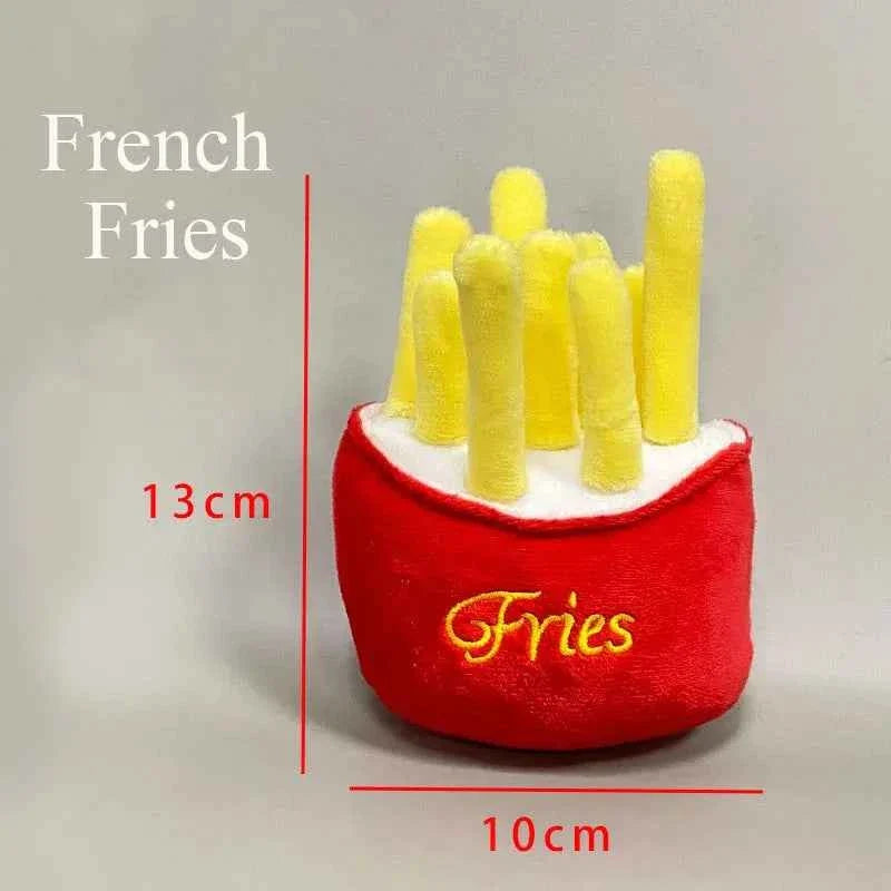 Squeaky Ice Cream, Fries & Hamburger Plush Toy Set
