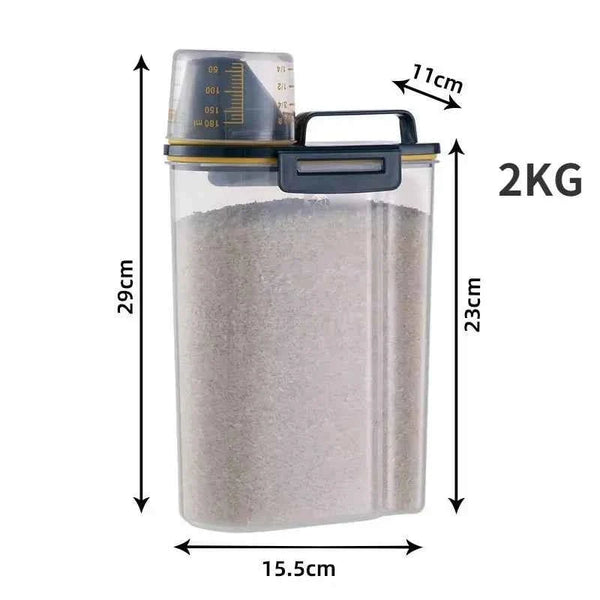 Dog & Cat Food Storage Container – 1.5kg/2kg with Measuring Cup