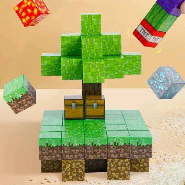 Magnetic building blocks toy storage box set - DIY assembly toys for children - building blocks for playing with tables