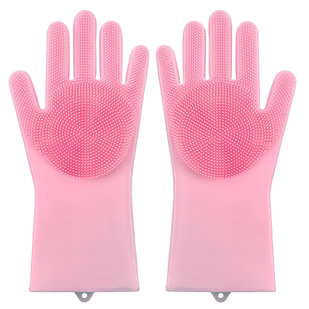 Dishwashing Cleanner Sponge Silicon Hair Removal Glove