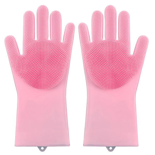 Dishwashing Cleanner Sponge Silicon Hair Removal Glove