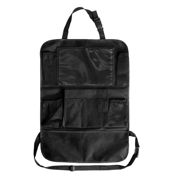 Multifunctional Car Seat Organizer – Oxford Fabric Backseat Storage Bag with Tablet Holder & Multi-Pockets for Kids