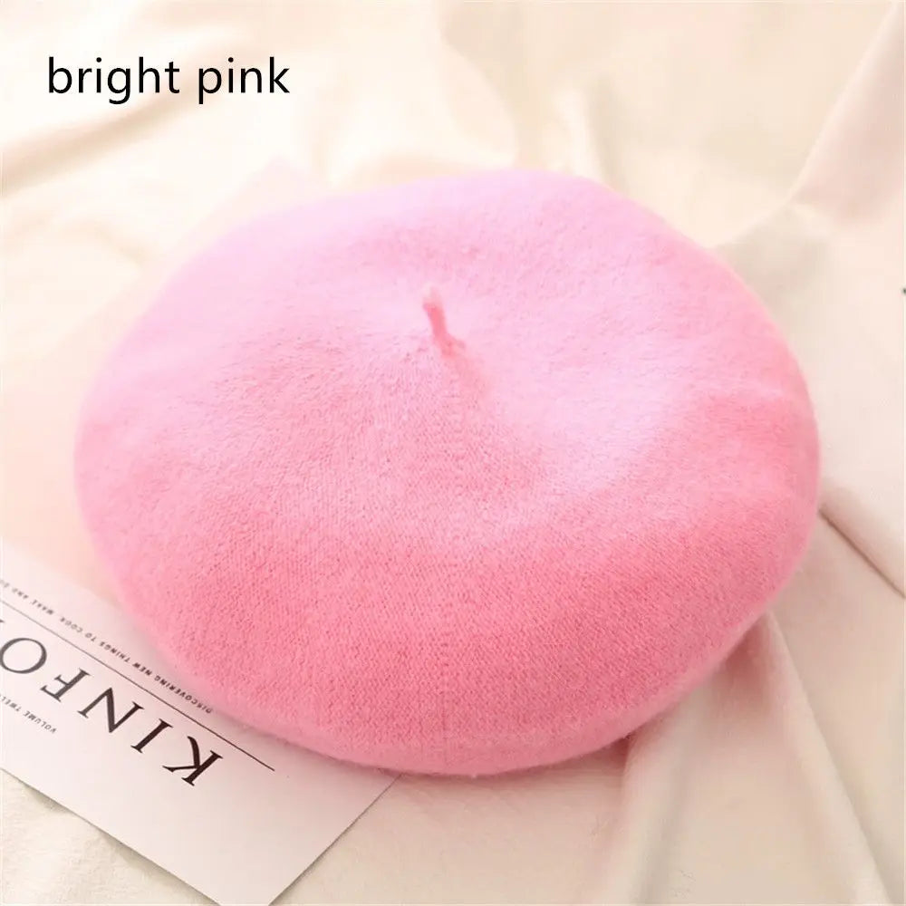 Autumn Winter Felt Beret Hats Women Fashion French Painter Hat Girls Trendy Solid Color Berets Ladies Multicolored Flat Cap