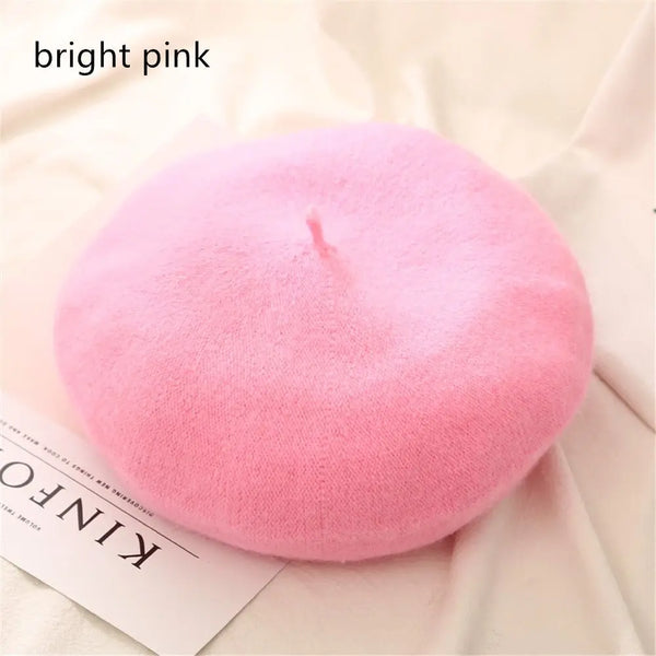 Autumn Winter Felt Beret Hats Women Fashion French Painter Hat Girls Trendy Solid Color Berets Ladies Multicolored Flat Cap