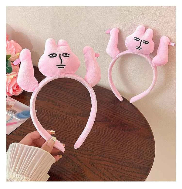 New Kawaii Pink Rabbit Banana Guinea Pig Plush Headband Creative Funny Fun Fashion Portable Cute Anime Headband for Woman Girls