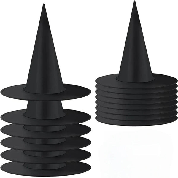 1Pcs Black Wizard Hat for Adult Children Halloween Prank Horror Party Masquerade Outdoor Bar School Home Decoration Props