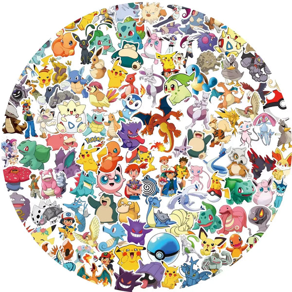50/100/200pcs Pokemon Anime Stickers Pikachu Kawaii Sticker Laptop Suitcase Skateboard Guitar Phone Cartoon Kid Gift Toys