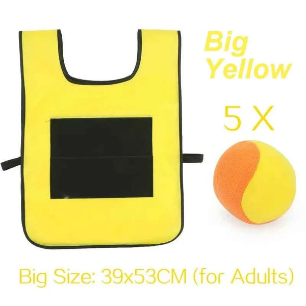 Sticky Dodge Ball Game Vest Outdoor Sports Toy Jersey Fabric  Props Throw Catch Soft Fleece Balls Safe for Kids Teens Adults