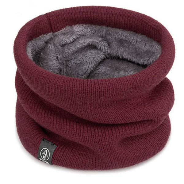Warm Knitted Neck Gaiter for Men & Women – Thick Plush Winter Scarf, Windproof Tube Neck Warmer for Skiing, Running & Outdoor Sports