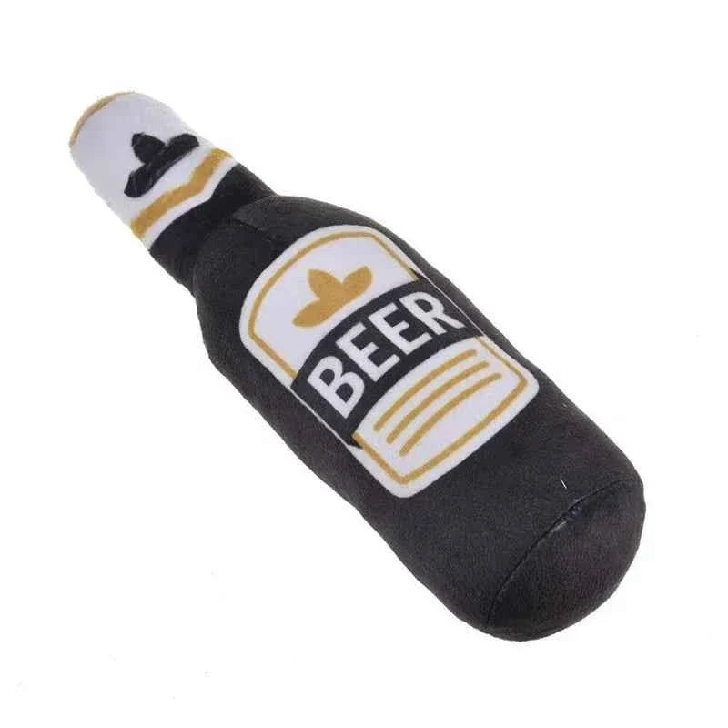 PlushPint Squeaky Beer Bottle Dog Toy for Playful Pups