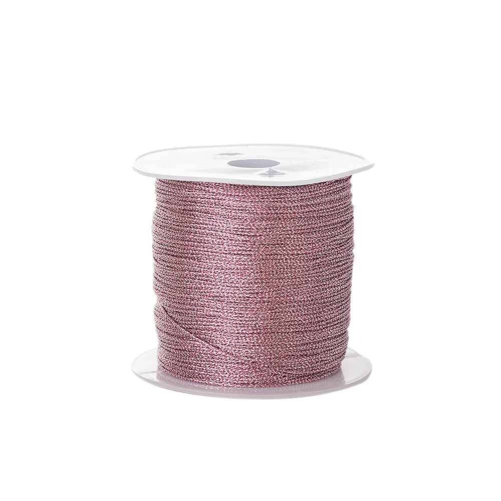 Metallic Beading Thread Cord – Rose Gold & Silver for DIY Jewelry
